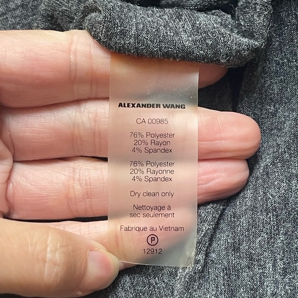 T BY ALEXANDER WANG Mohair Jersey Twist Drape Sleeveless Charcoal Acid Green Sm - Picture 9 of 9